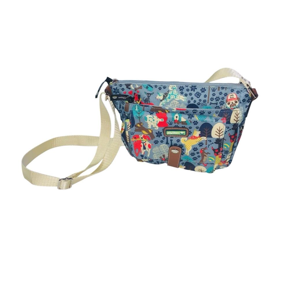 Lily Bloom Dog Print Crossbody Bag Adjustable Strap Cute Novelty Purse Dogs